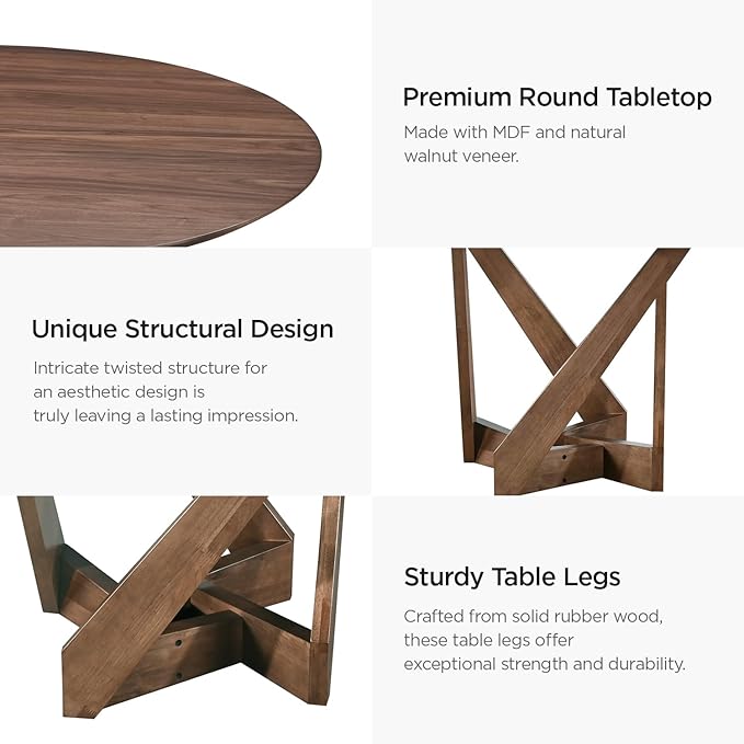 Acanva 47" Small Round Dining Table - Image 5