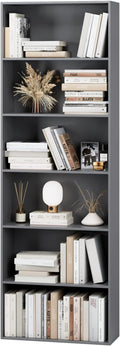 FOTOSOK 6-Tier Open Bookcase and Bookshelf, Freestanding Display Storage by FOTOSOK