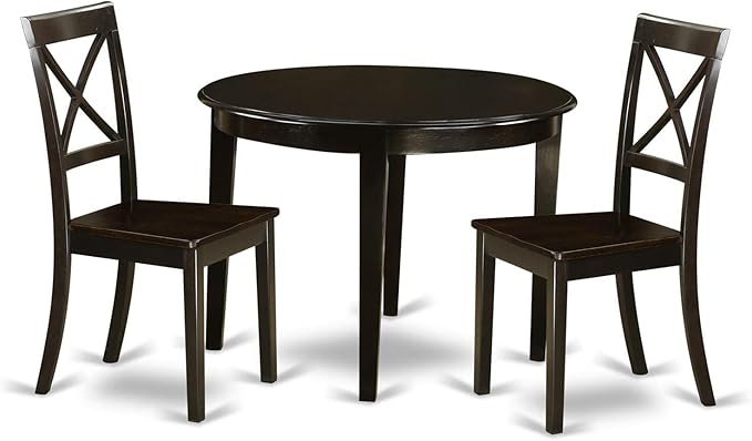 East West Furniture BOST3-CAP-W 3 Piece Modern Dining Table Set Contains a by EastWestFurniture