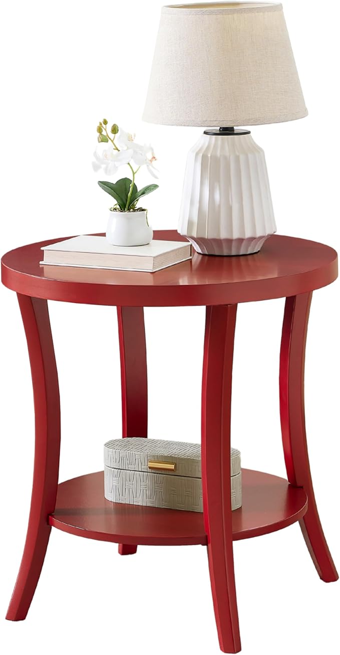 Roundhill Furniture Perth Contemporary Round End Table - Image 7