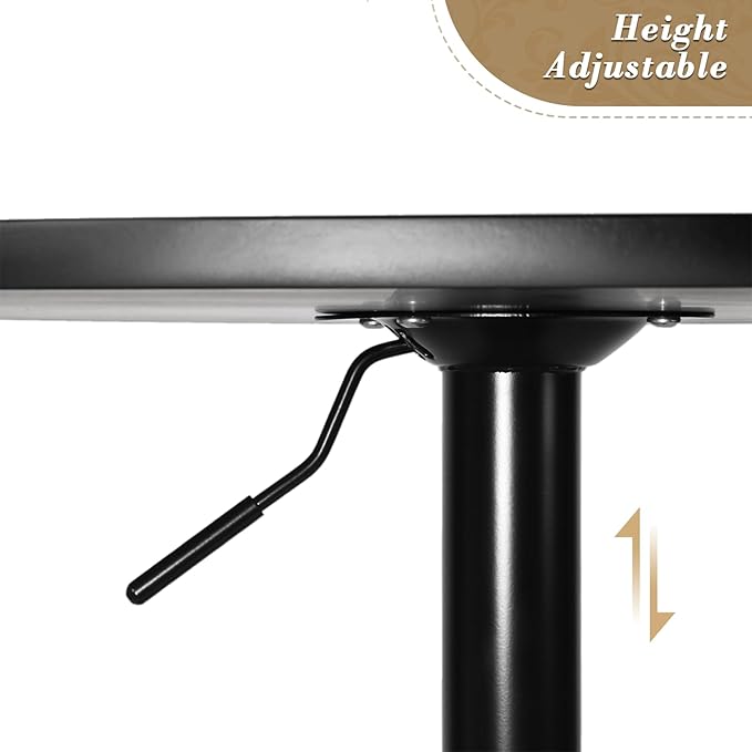 Athena Collection Modern Bar Table Square Top Height Adjustable, Tall Bistro - Image 6