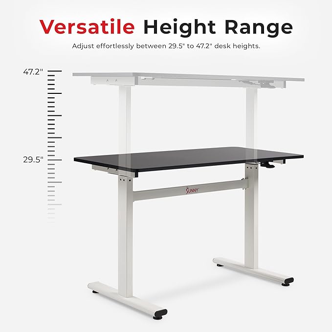 Sunny Health & Fitness Multi-Purpose Air-Drive Adjustable Standing Desk - Image 2