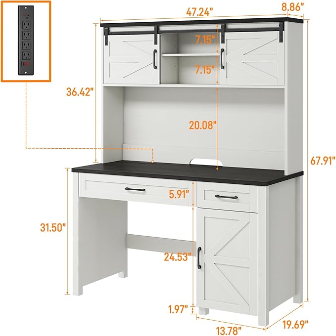 Farmhouse 47" Executive Desk, Computer Desk - Image 2