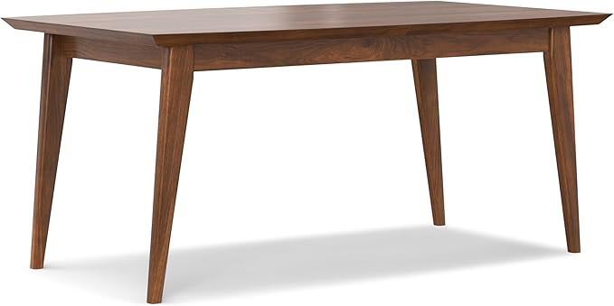 SIMPLIHOME Draper Extendable Dining Table, Solid Wood Walnut Veneer in Walnut by SimpliHome