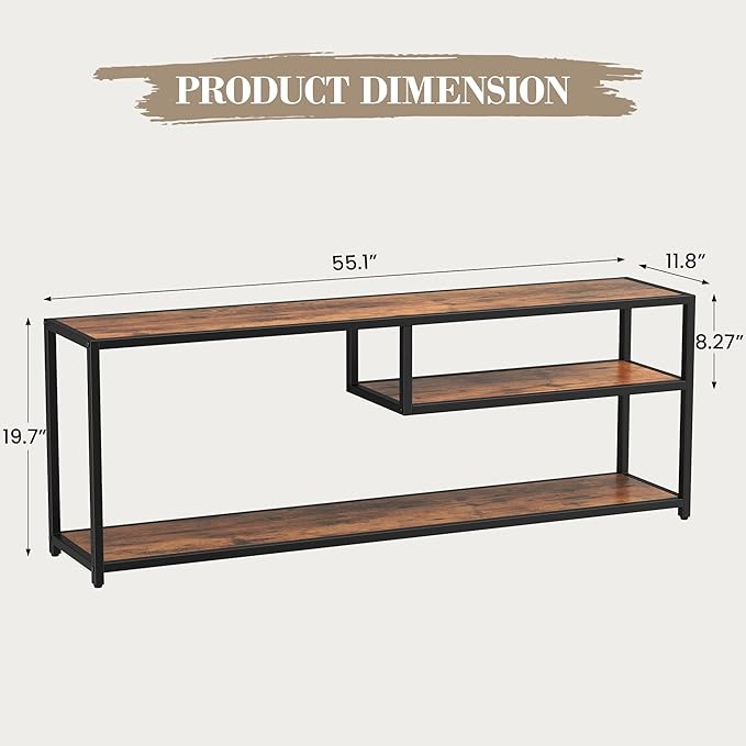 TECHMILLY Modern TV Stand for 65" TV, TV Table - Image 2