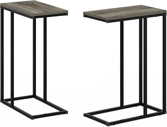 Furinno Camnus Modern Living Sofa Side Table, French Oak Grey - Image 5