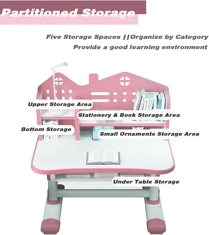 Kids' Table Chair Sets, Kids' Desks Chair, Children Study Desk Writing Table - Image 6