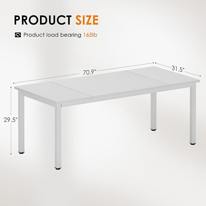 DlandHome Computer Desk, Large Executive Office Desk Computer Table Study - Image 3