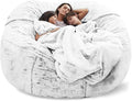 Giant Fur Bean Bag Chair Cover for Kids Adults, Living Room Furniture Big Round by LLPCKPB