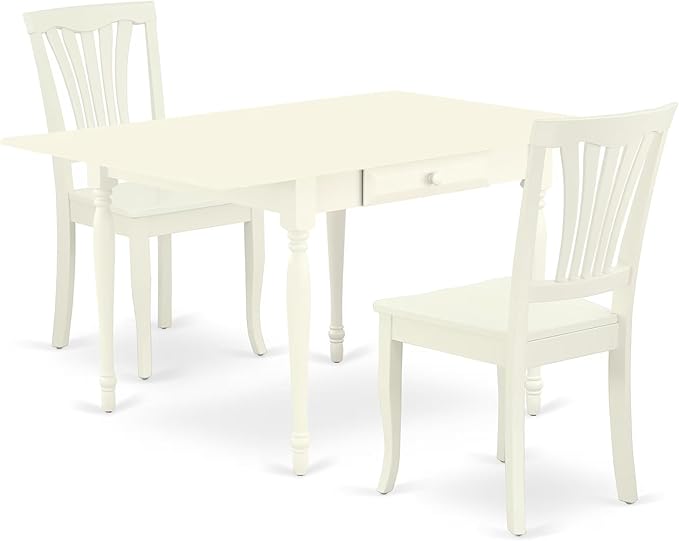 East West Furniture MZAV3-LWH-W 3 Piece Dinette Set by EastWestFurniture