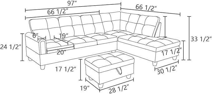 L Shaped Sectional Couches, Leather Modular Sectional Sofa - Image 2