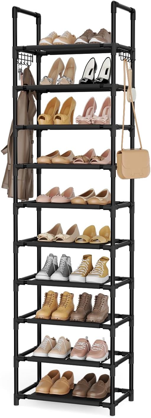 10 Tiers Shoe Rack 20-25 Pairs Large Capacity Tall Shoe Organizer Sturdy Shoe by LANTEFULforTidyingHouse