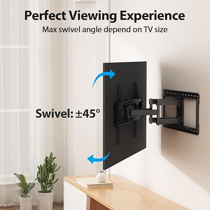 37-90 inch Full Motion TV Wall Mount, Fits 24" Wood Studs, Wall Mount tv Bracket - Image 3