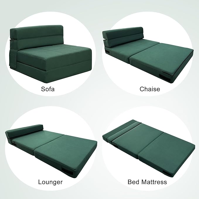 ANONER Memory Foam Fold Out Sofa Bed Couch - Image 4