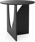 Round Black Side Table, Unique End Table and Small Coffee Table by Permory