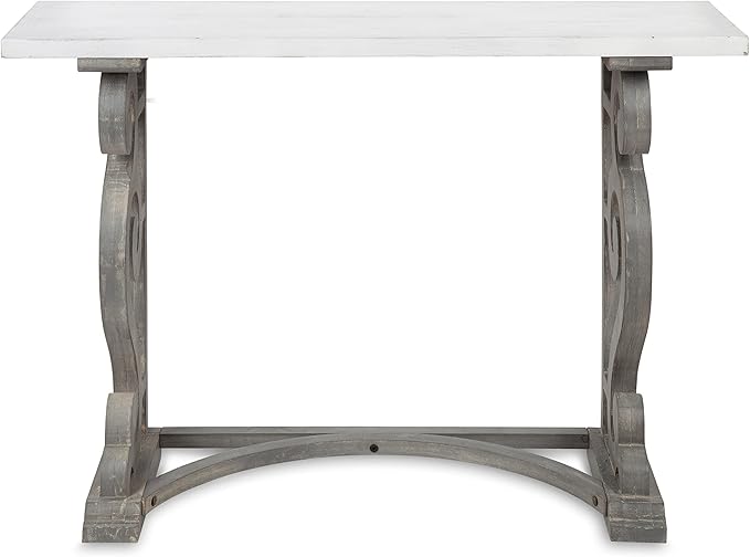 Kate and Laurel Wyldwood Solid Wood Farmhouse Console Table, Distressed White - Image 4