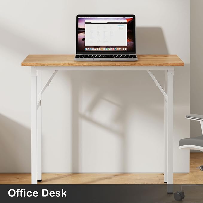 Need Small Desk 31 1/2" No Assembly Foldable Writing Table, Sturdy and Heavy - Image 9