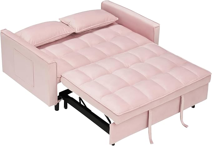 Ball & Cast 3 in 1 Convertible Sleeper Sofa Bed, Velvet Futon Couch - Image 10