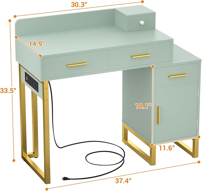 Vanity Desk with 4 Storage Drawers - Image 3