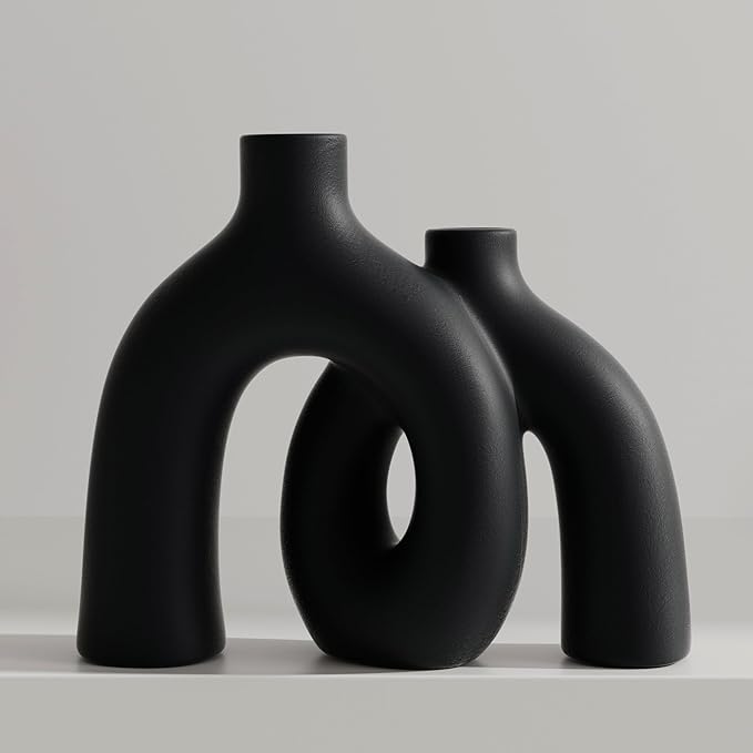 Matte Black Vase Set by Jonronboci