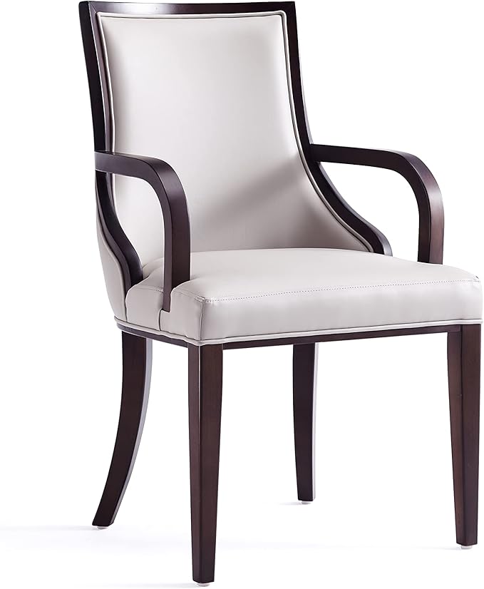 Manhattan Comfort Grand Faux Leather 8-Piece Dining Chairs in Light Grey - Image 4