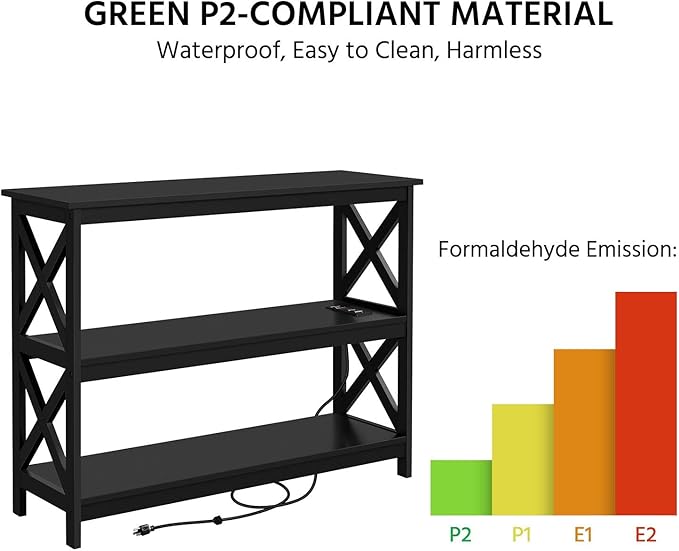 Yaheetech Entryway Table with Storage Shelves, Console Table with Power Outlets - Image 9