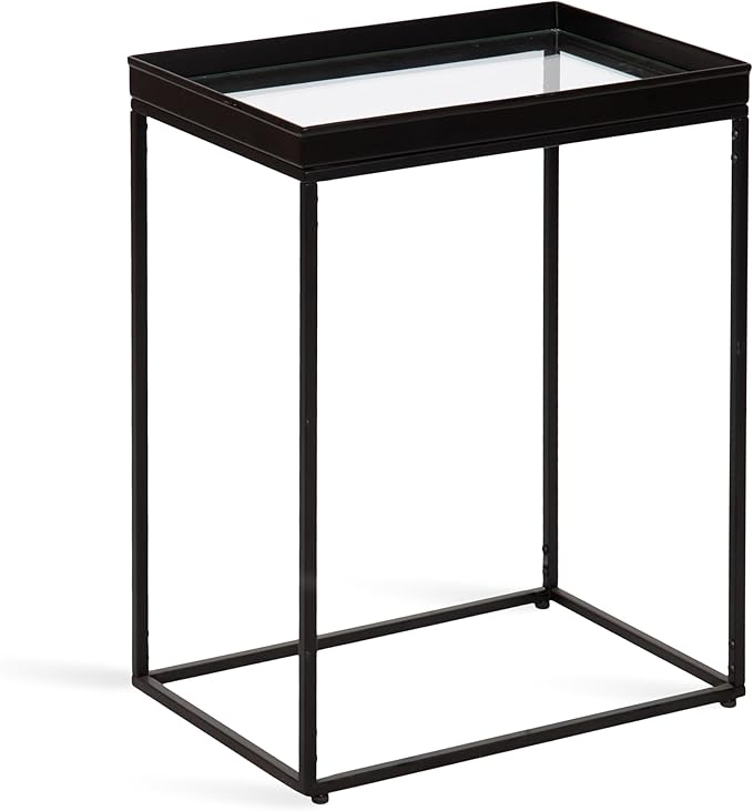 Kate and Laurel Lonsdale Modern Glass Narrow End Table; 18 x 12 x 24; Clear by KateandLaurel