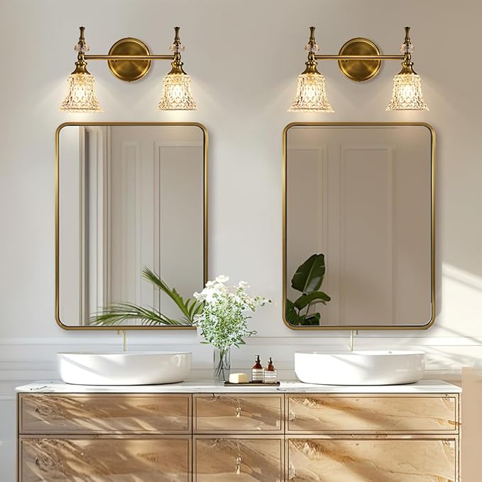 ANDY STAR 28x36 INCH Gold Mirror Bathroom, Brushed Gold Mirrors - Image 3