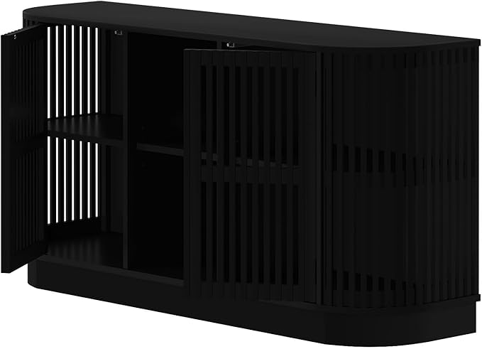 Plank+Beam Contour Wood TV Stand, Two Door Solid Wood Entertainment Console - Image 10