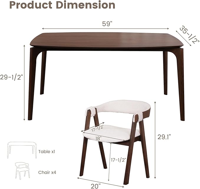 CONSDAN Dining Chairs Set of 2, Solid Wood Frame, Sturdy Construction, - Image 3