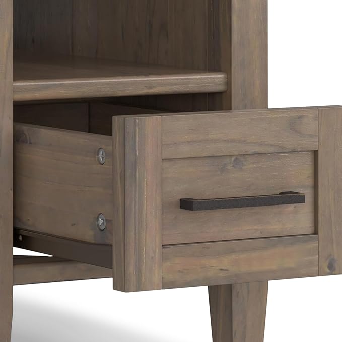 SIMPLIHOME Ela Solid Wood 14 inch Wide Rectangle Transitional Narrow End Table - Image 9