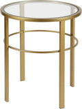 Henn&Hart 20" Wide Round Side Table in Brass, Table by HennHart