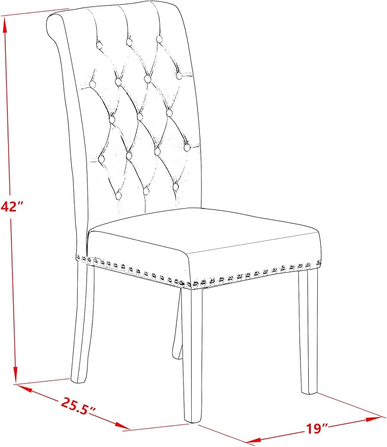 East West Furniture BRP3T18 Bremond Parson Kitchen Chairs - Image 3