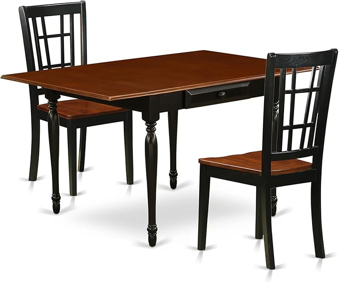 East West Furniture MZNI3-BCH-W 3 Piece Dining Table Set by EastWestFurniture