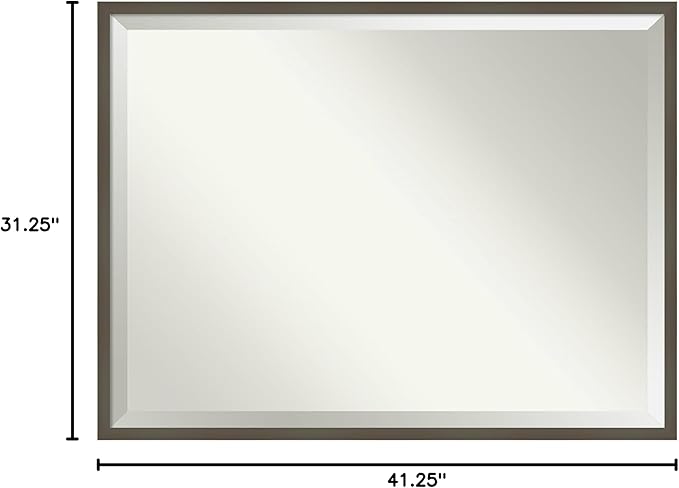 Amanti Art Grey Wall Mirror 31x41 Svelte Clay Grey Rectangle Bathroom Mirror - Image 6