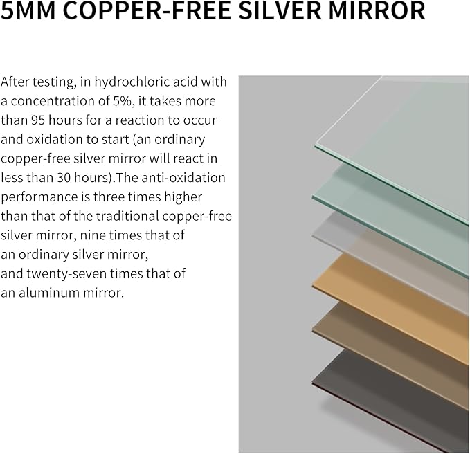 Black Bathroom Mirror for Wall, Rectangle Mirrors - Image 6