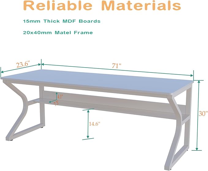 Extra Long Desk with Bookshelf - Image 2