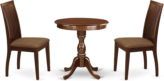 East West Furniture ESIP3-MAH-C 3 Piece Modern Dining Table Set Contains a by EastWestFurniture