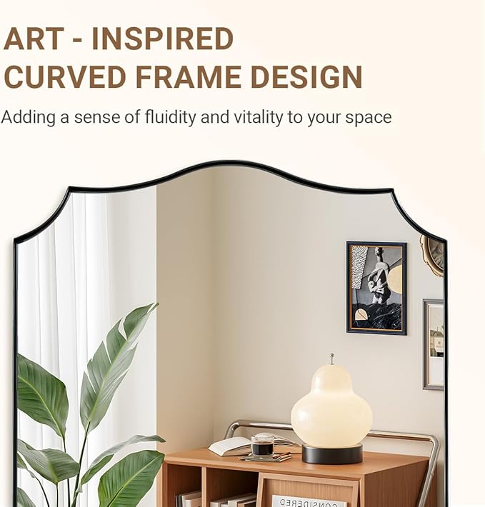 ANDY STAR 30x48 Inch Large Bathroom Mirror, Brushed Nickel Asymmetrical Mirror - Image 7