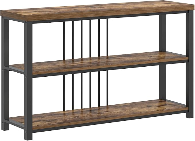 FOLUBAN Industrial Console Table, 3 Tier Entryway Table, Sofa Foyer Table - Image 9