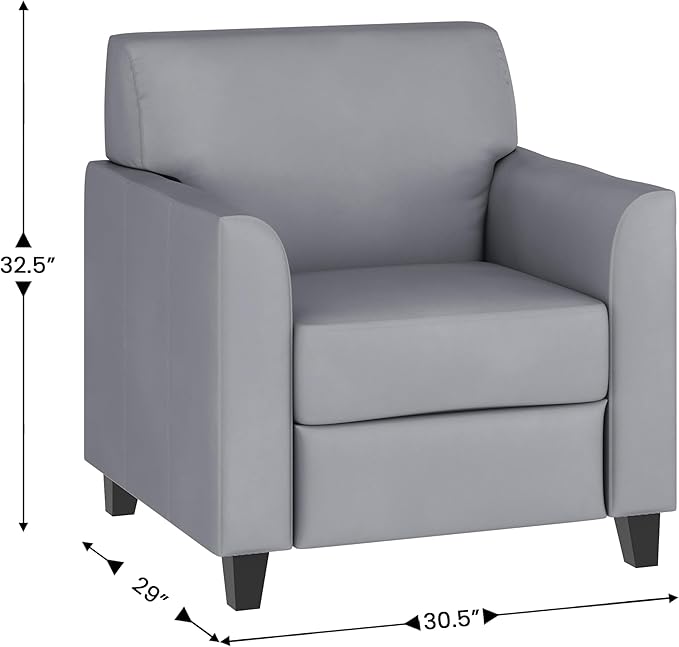 Flash Furniture HERCULES Diplomat Series Gray LeatherSoft Chair - Image 3