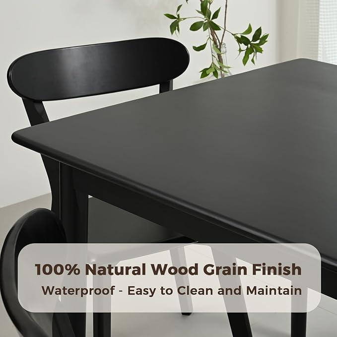 DELAVIN 47.2" Rectangle Solid Wood Dining Table, Modern Kitchen Table, Oak - Image 4