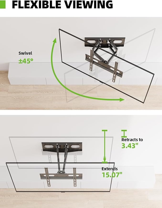 USX MOUNT TV Wall Mount for 32-65 inch Flat Screen/LED/4K up to 110lbs - Image 5