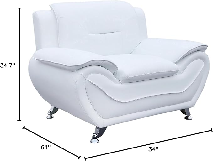 Container Furniture Direct Michael Modern Faux Leather Upholstered Stainless - Image 2