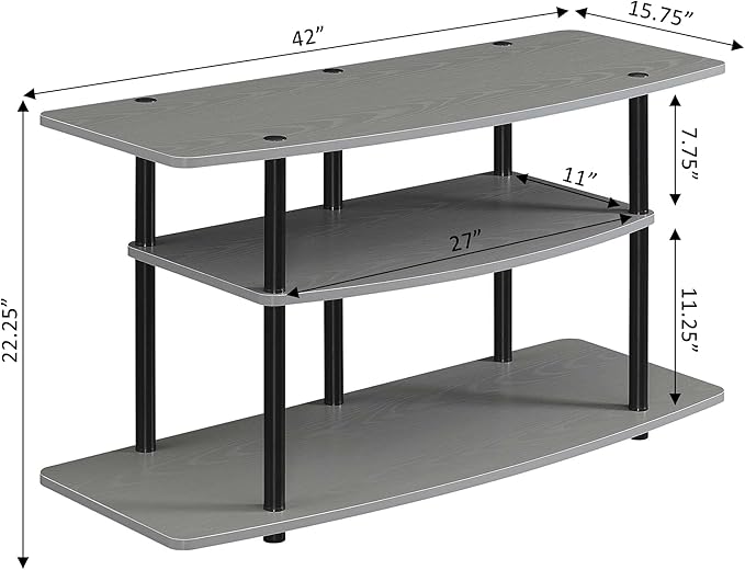 Convenience Concepts Designs2Go No Tools 3-Tier Wide TV Stand 42" - Image 7