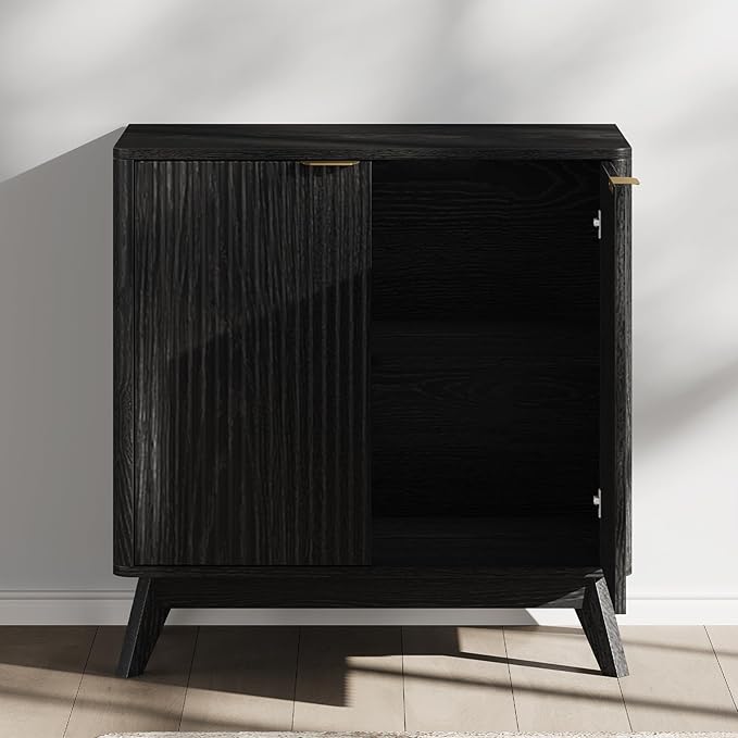 Buffet Cabinet with Storage, Fluted Multifunctional Storage Cabinet with 2 Doors - Image 7
