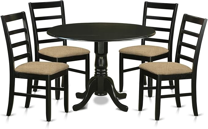East West Furniture DLPF5-BLK-C 5 Piece Dining Table Set by EastWestFurniture