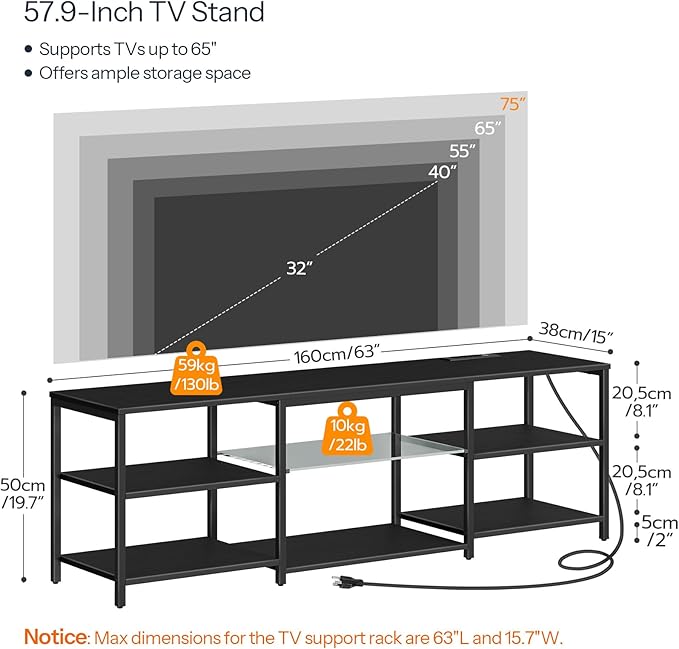 HOOBRO LED TV Stand for 75 Inch TVs - Image 3