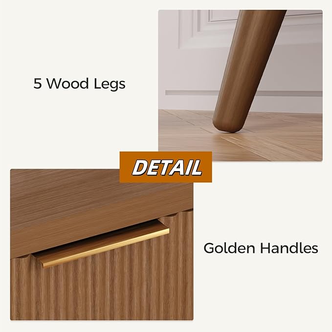 TV Stand for Living Room, Fluted Television Cabinet - Image 7