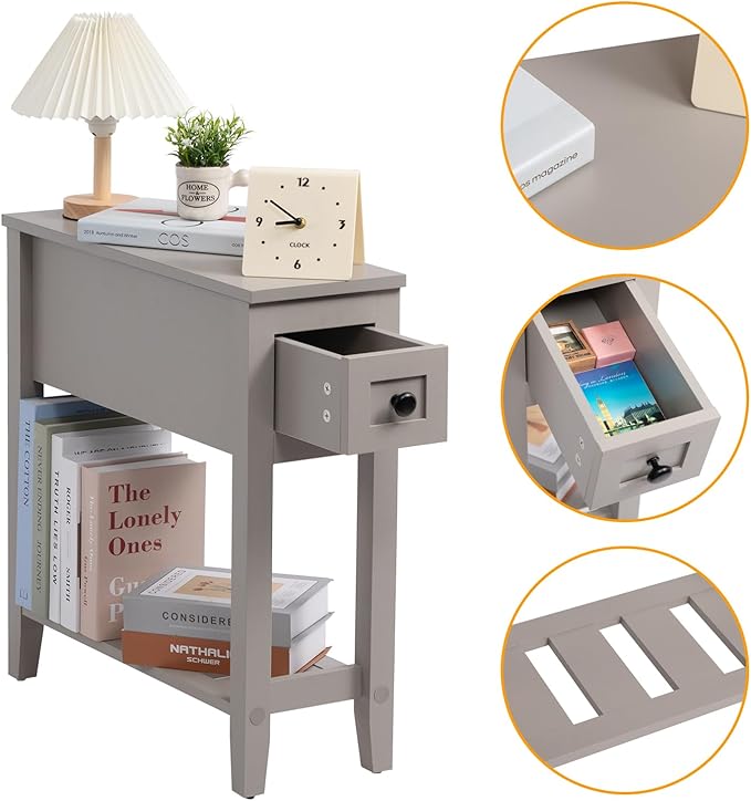 Gery 2 Pack Chairside Narrow End Table - Image 4